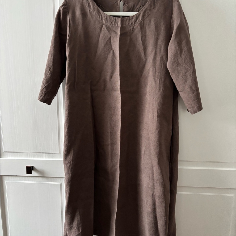 notPERFECTLINEN January dress in chocolate - size S/M